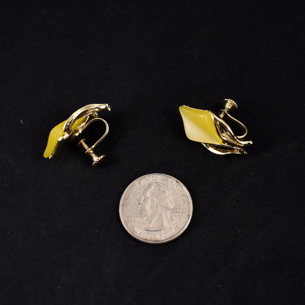 Yellow Diamond Thermoset Earrings