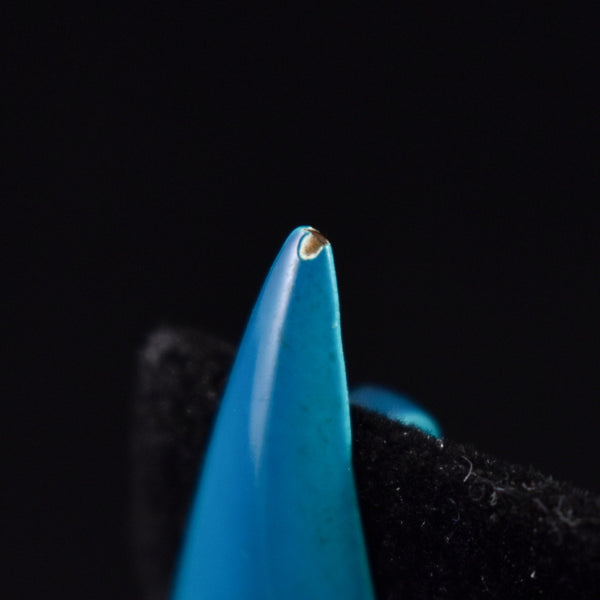 Large Teal Enamel Pointed Earrings
