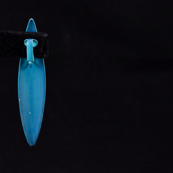 Large Teal Enamel Pointed Earrings
