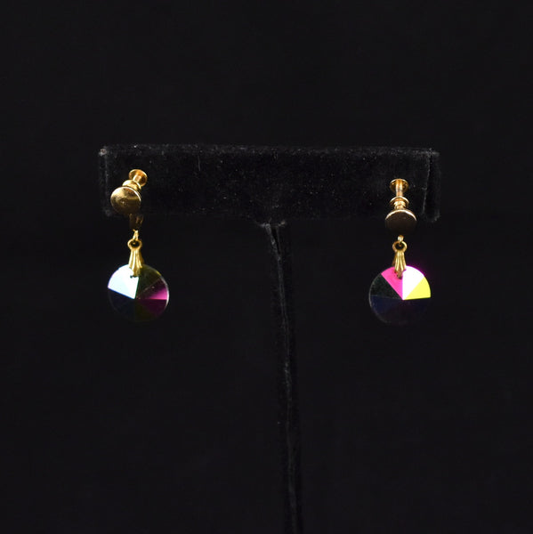 Dangling Rainbow Crystal Earrings