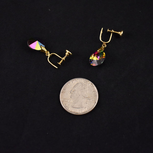 Dangling Rainbow Crystal Earrings