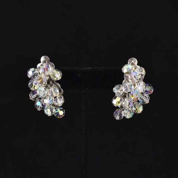 Dangly Faceted Aurora Bead Earrings
