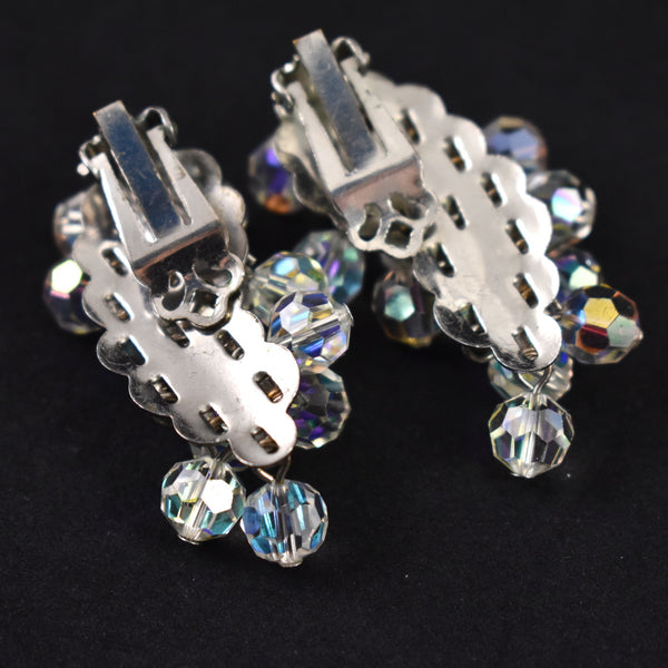 Dangly Faceted Aurora Bead Earrings