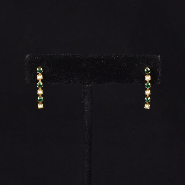 Dainty Pearl & Green Vintage Earrings Cats Like Us