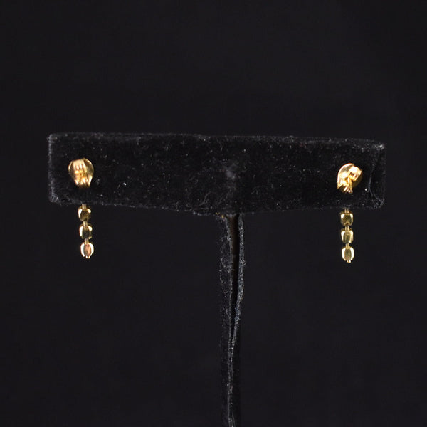 Dainty Pearl & Green Vintage Earrings Cats Like Us