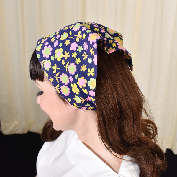 Daisy Print Hair Scarf Cats Like Us