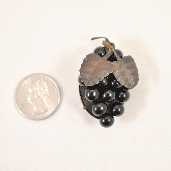 Dark Grapes Bead Brooch Cats Like Us