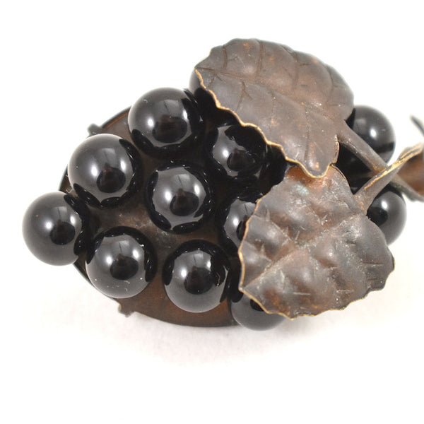 Dark Grapes Bead Brooch Cats Like Us