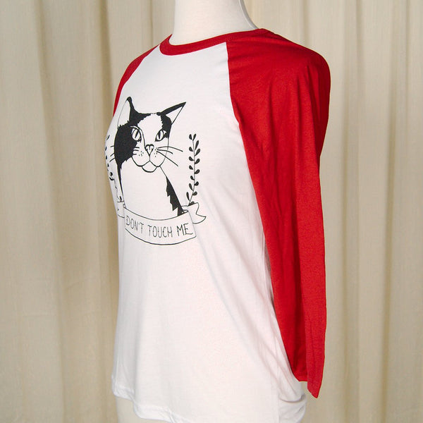 Don't Touch Me Raglan T Shirt (Unisex) Cats Like Us
