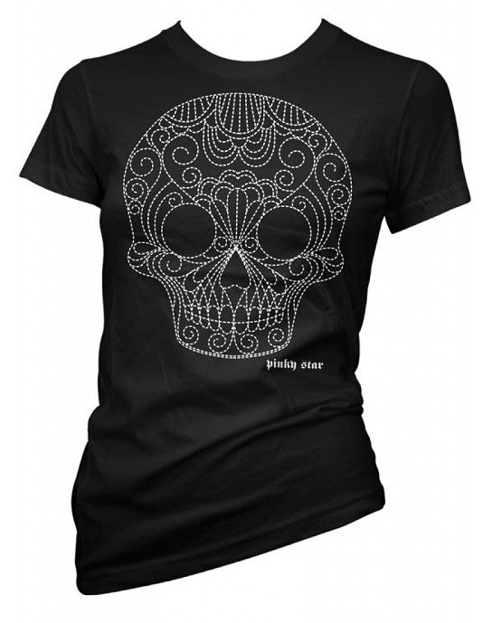 Dotted Sugar Skull T Shirt Cats Like Us