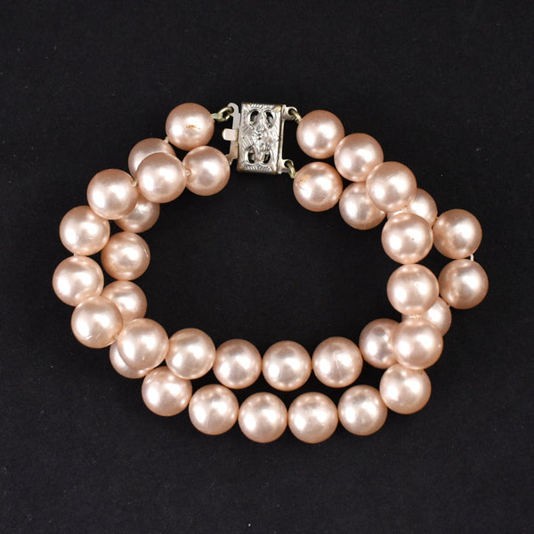 Double Pink Pearl Bracelet Cats Like Us