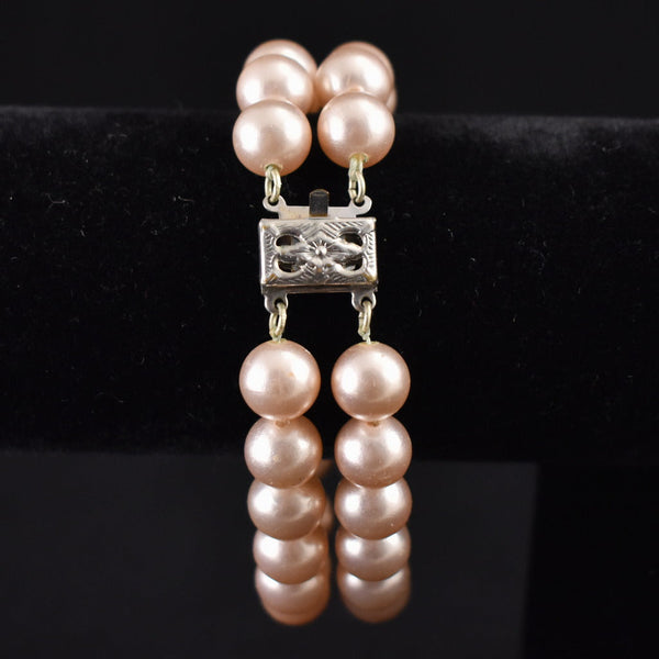 Double Pink Pearl Bracelet Cats Like Us