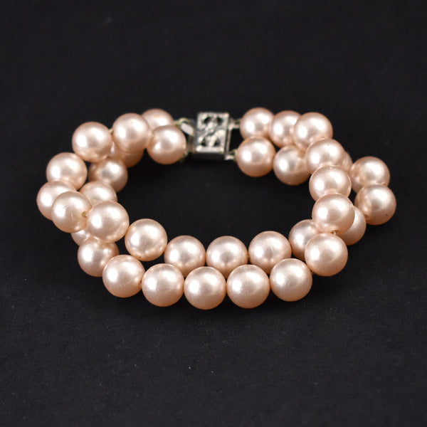 Double Pink Pearl Bracelet Cats Like Us