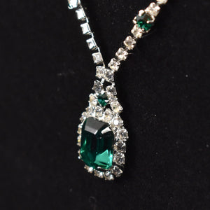 Emerald Rhinestone Necklace Set Cats Like Us