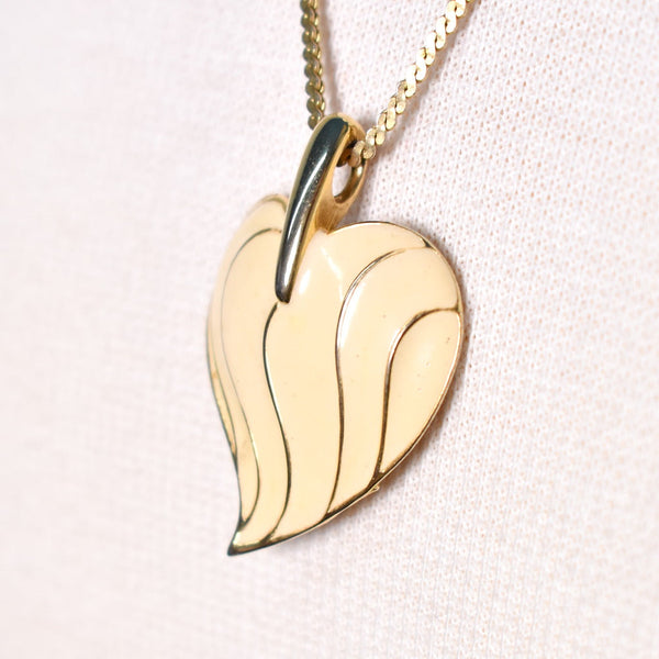 Enamel Heart Pendant Vintage Necklace Cats Like Us