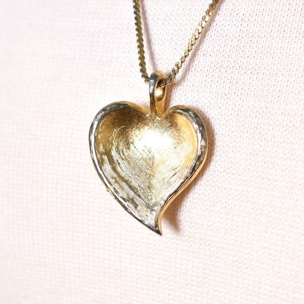Enamel Heart Pendant Vintage Necklace Cats Like Us