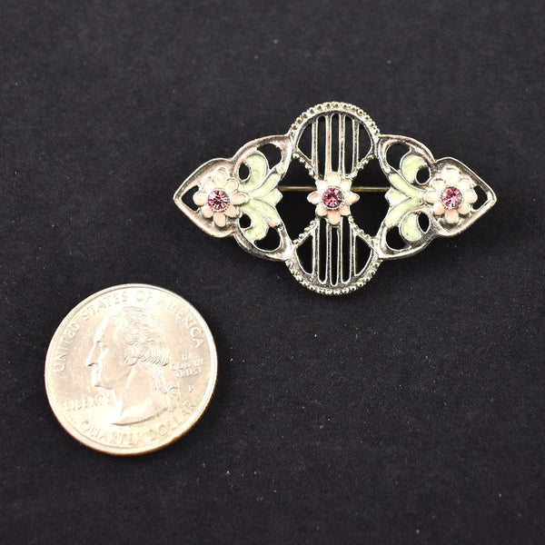 Enamel & Rhinestone Brooch Cats Like Us