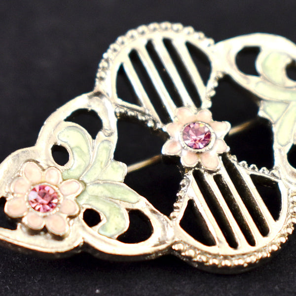 Enamel & Rhinestone Brooch Cats Like Us