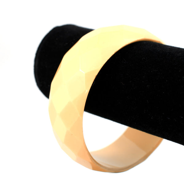 Faceted Bakelite Yellow Bangle Cats Like Us