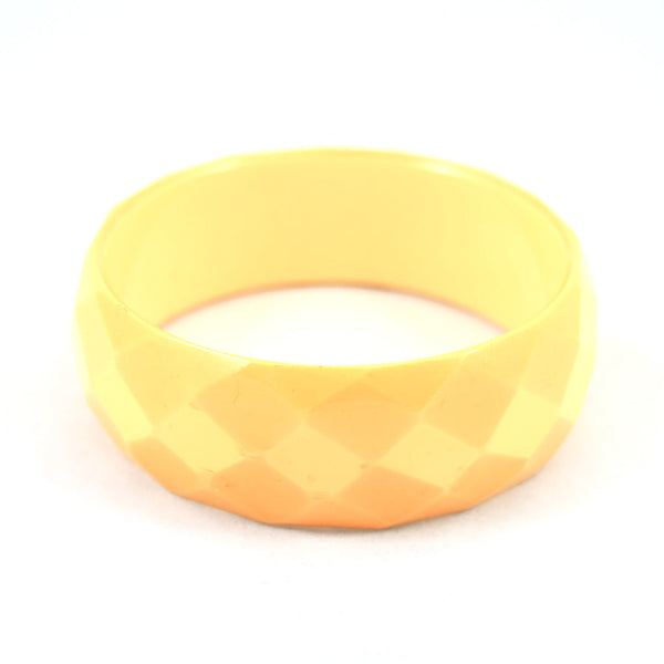 Faceted Bakelite Yellow Bangle Cats Like Us