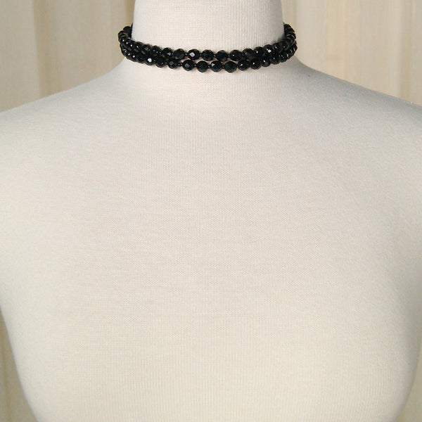 Faceted Black Bead Necklace Cats Like Us