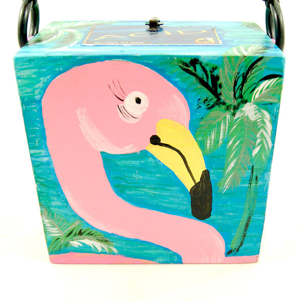 Flirty Flamingo Cigar Box Bag Cats Like Us
