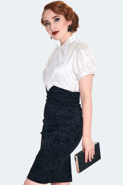 Floral Spiderweb Flocked Skirt Cats Like Us