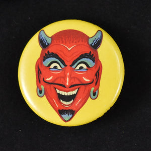 Funhouse Devil Button Pin Cats Like Us