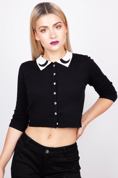 Galaxy Moon Cropped Cardigan Cats Like Us