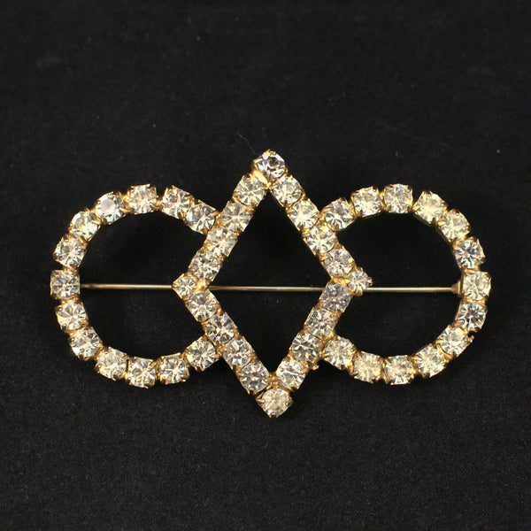 Geometric Rhinestone Vintage Brooch Cats Like Us