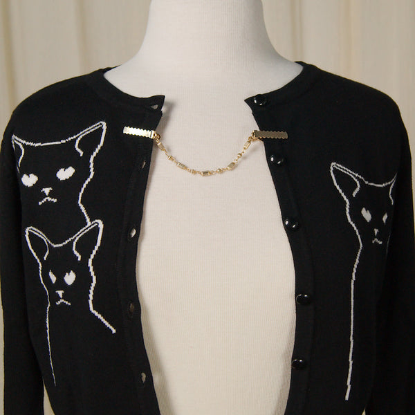 Gold Bead Sweater Clips Cats Like Us