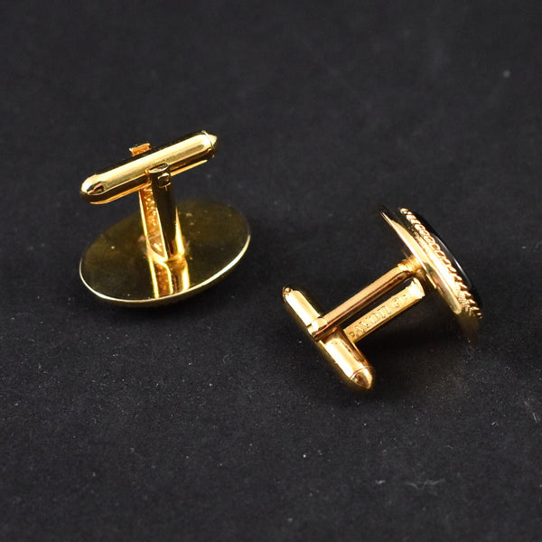 Gold & Black Oval Cufflinks Cats Like Us