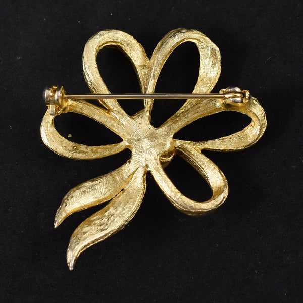 Gold Bow & Pearl Brooch Cats Like Us