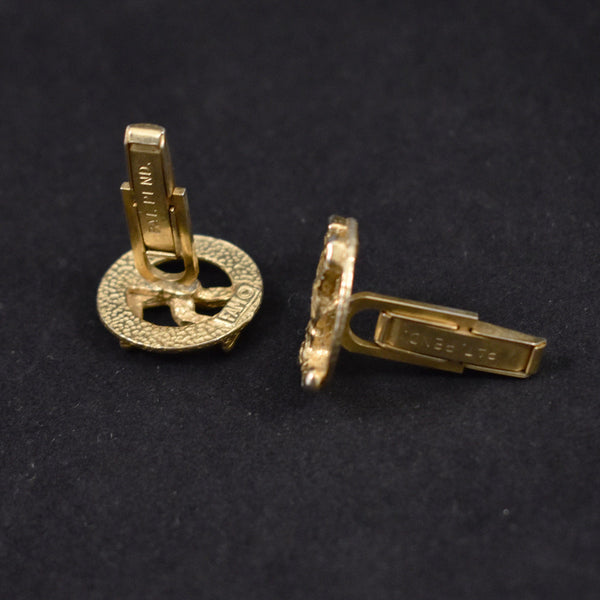 Gold Bowler Vintage Cuff Links Cats Like Us