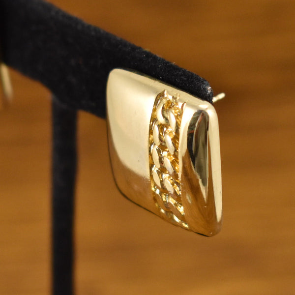 Gold Chain Square Earrings Cats Like Us