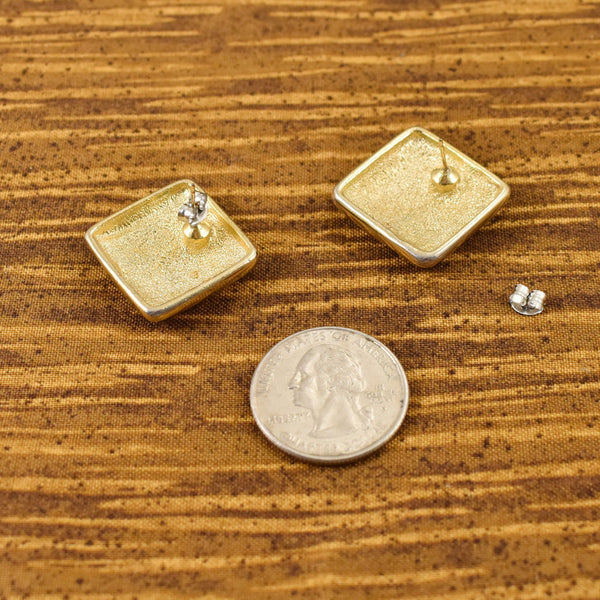 Gold Chain Square Earrings Cats Like Us