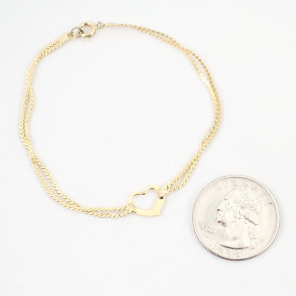 Gold Heart Chain Bracelet Cats Like Us