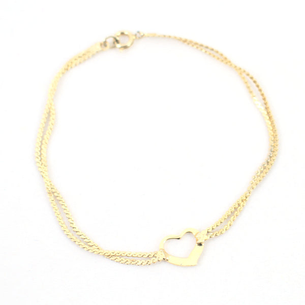 Gold Heart Chain Bracelet Cats Like Us