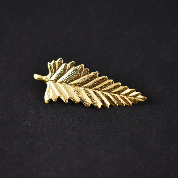 Gold Long Lightweight Leaf Pin Cats Like Us