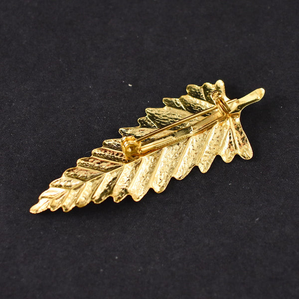 Gold Long Lightweight Leaf Pin Cats Like Us