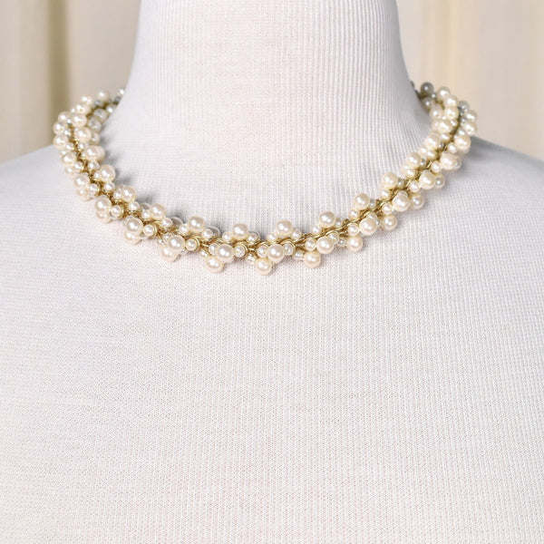 Gold Pearl Cluster Necklace Cats Like Us