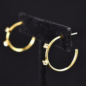 Gold & Rhinestone Hoop Earrings Cats Like Us