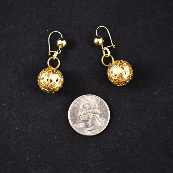 Gold Sphere Dangling Earrings Cats Like Us