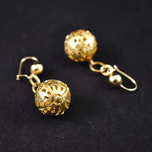 Gold Sphere Dangling Earrings Cats Like Us