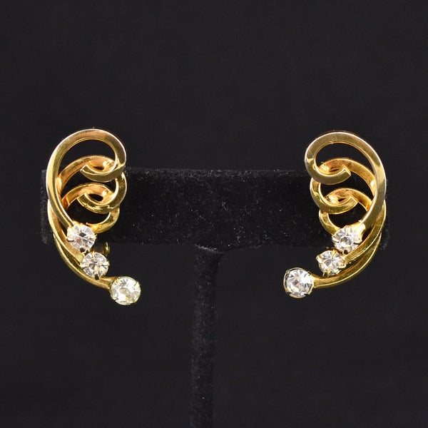Gold Swirl Ear Climber Earrings Cats Like Us