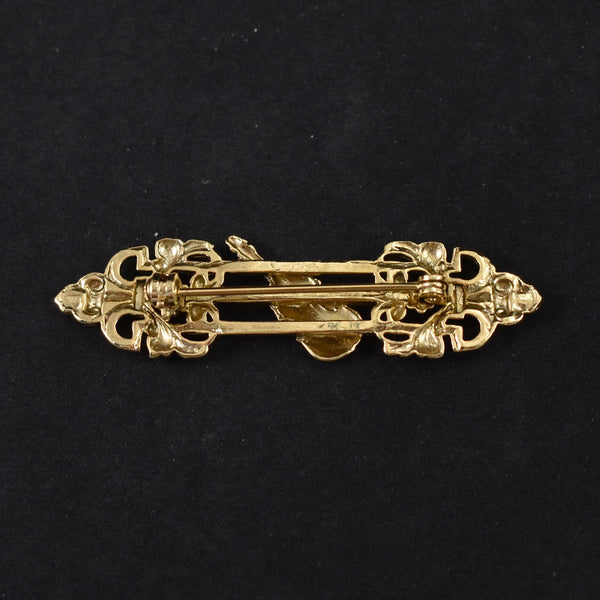 Gold Violin Bar Brooch Cats Like Us