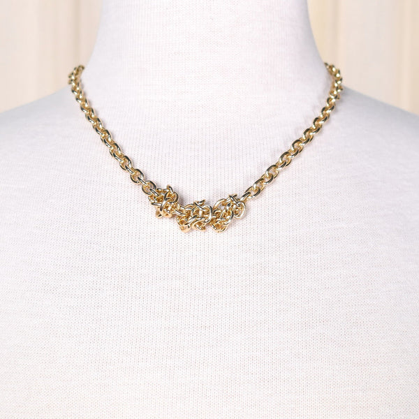 Golden Chain Knot Necklace Cats Like Us