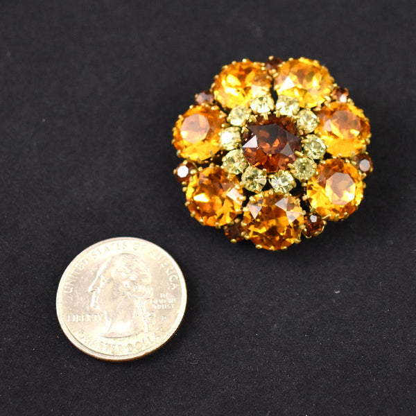 Golden Rhinestone Brooch Cats Like Us