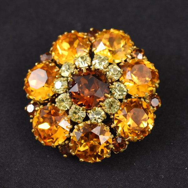 Golden Rhinestone Brooch Cats Like Us