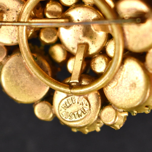 Golden Rhinestone Brooch Cats Like Us